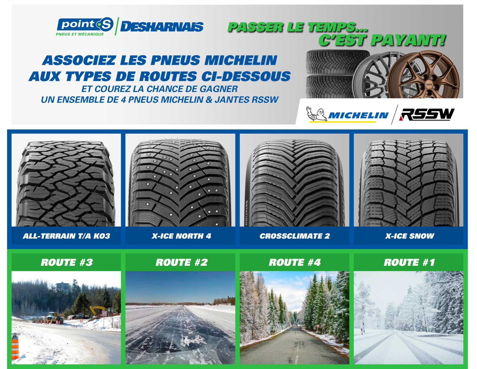 Réponses Concours Michelin x Desharnais pneus et mécanique